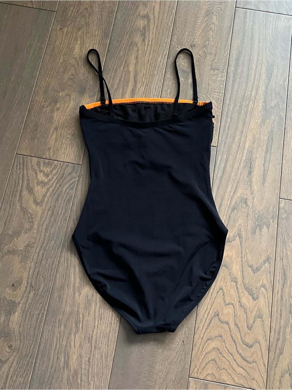 Gottex Black One-Piece Swimsuit with Orange Trim and Floral Appliqués US 8 - Picture 4 of 11